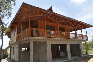 The Bamboo House in construction